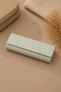 Slim travel glasses case in sage green